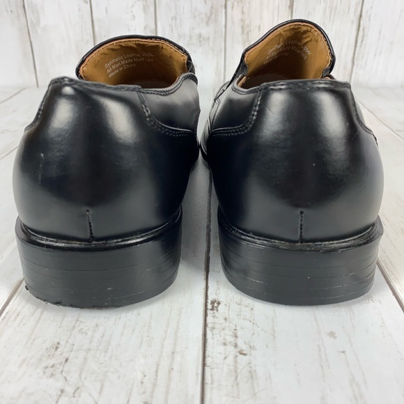 Winston Mens Dress Shoes Size 9 Slip On Oxford Loafers Black Synthetic Leather - Picture 6 of 10